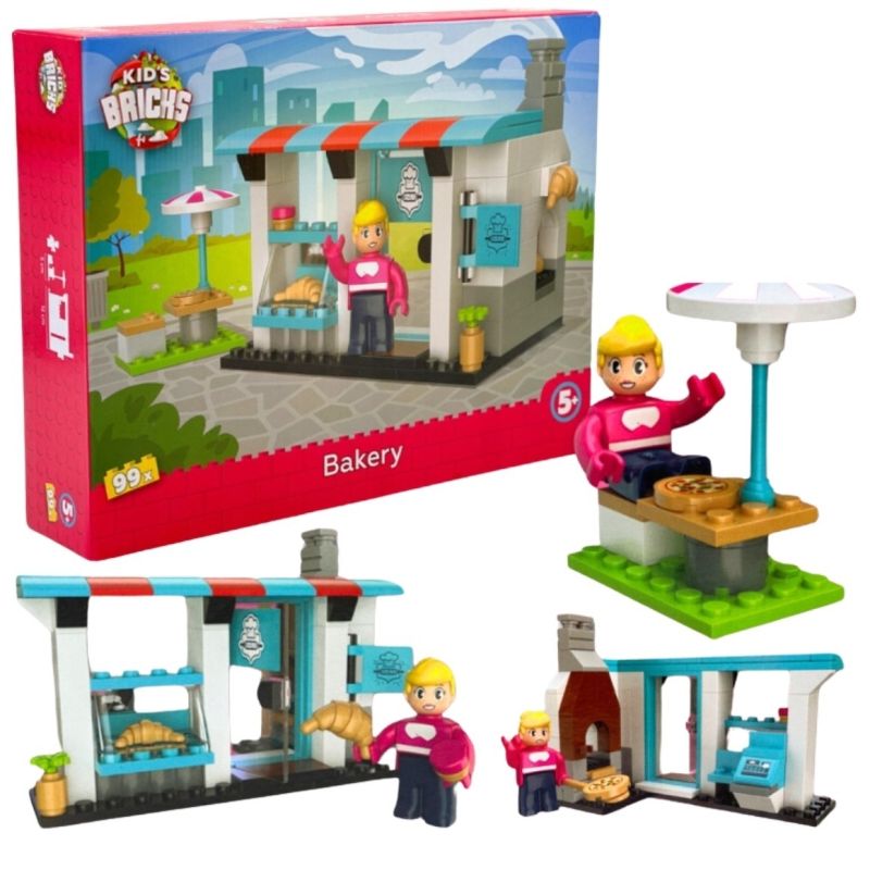 Kid's Bricks Bäckerei & Fun Park Set – 229 Klemmbausteine für kreativen Bauspaß