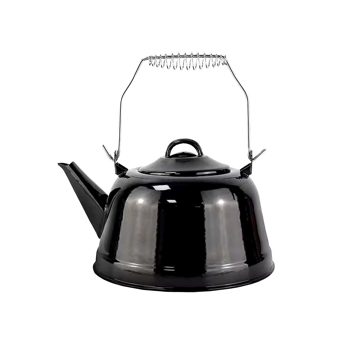 Michelino 2,4L Teekessel Camping Outdoor Stahl Emaillebeschichtung Schwarz