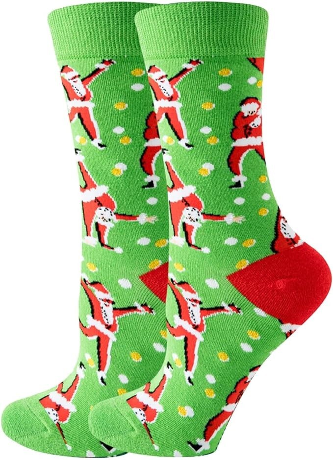Weihnachtssocken mit tanzendem Weihnachtsmann Unisex