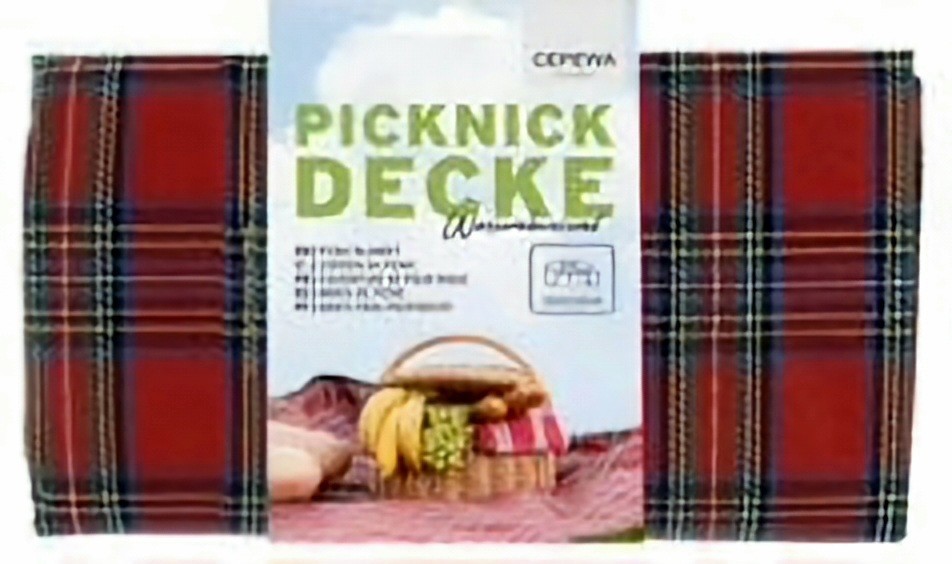 Picknickdecke ,Stranddecke wasserabweisend kariert rot, ca. 150x130cm