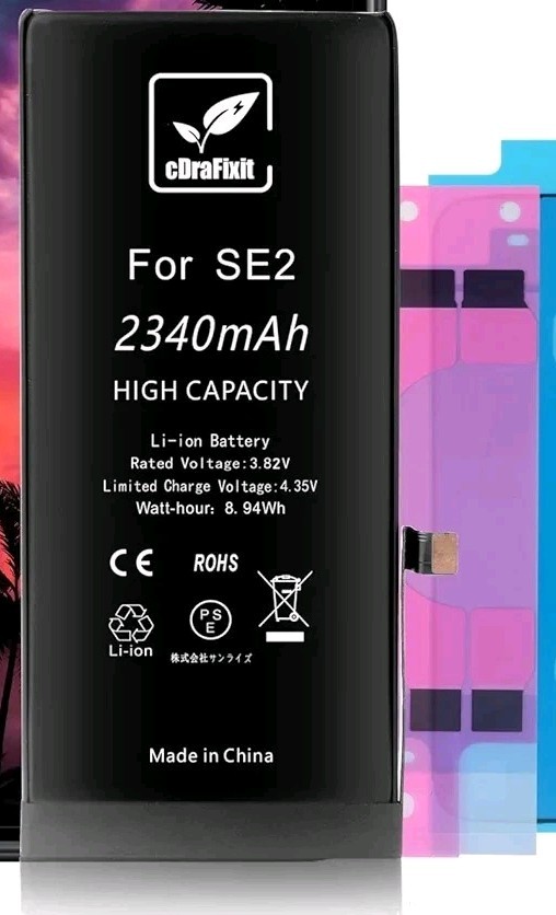 Akku für iPhone SE2 2340mAh, Ersatzakku mit hoher Kapazität