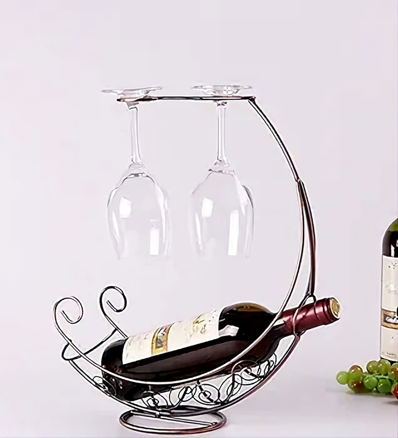 Mondschiff Weinhalter aus Edelstahl – Dekorativer Flaschenhalter für Weinliebhaber