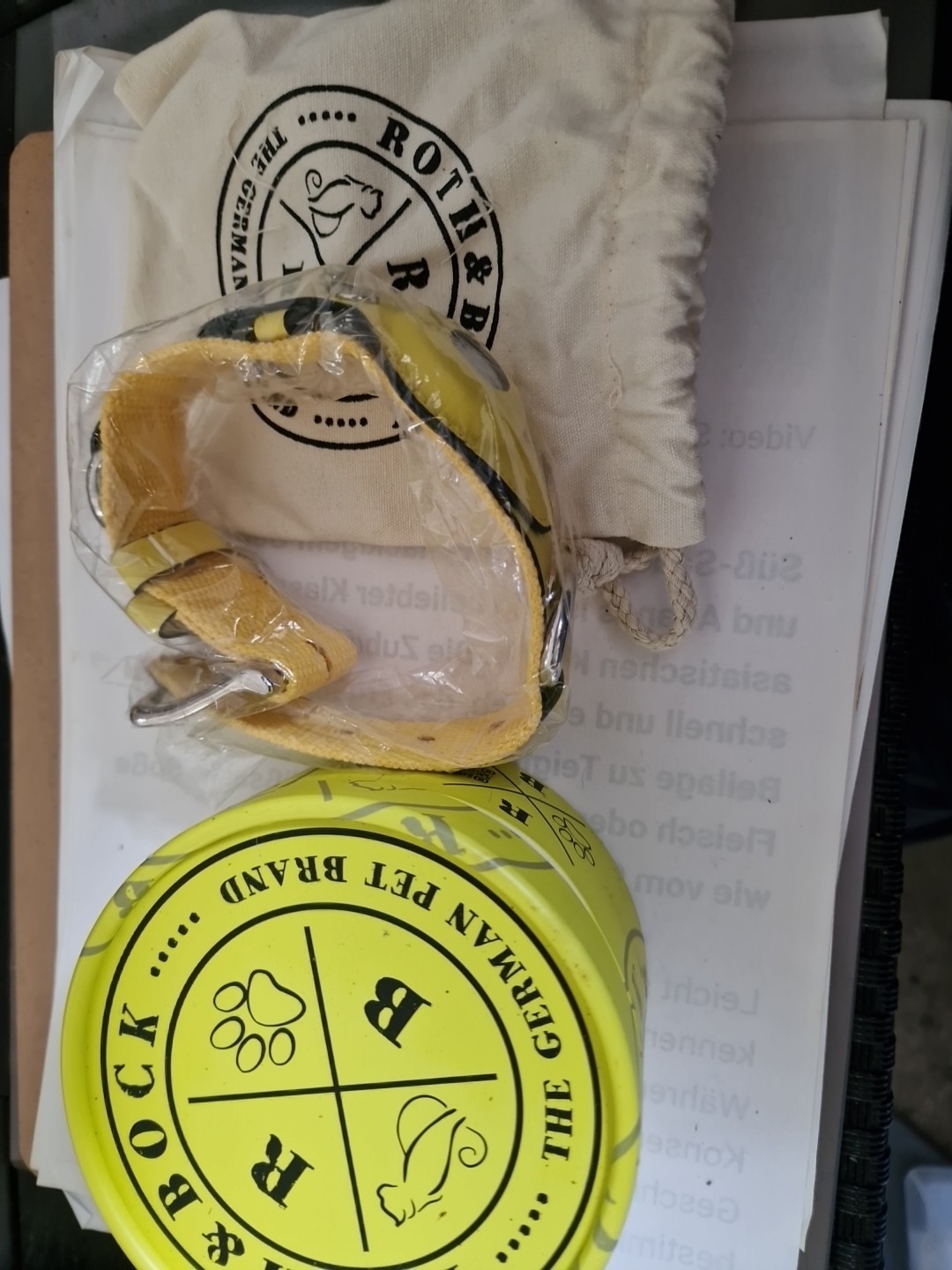 Blaues Hundehalsband mit Leine Größe M