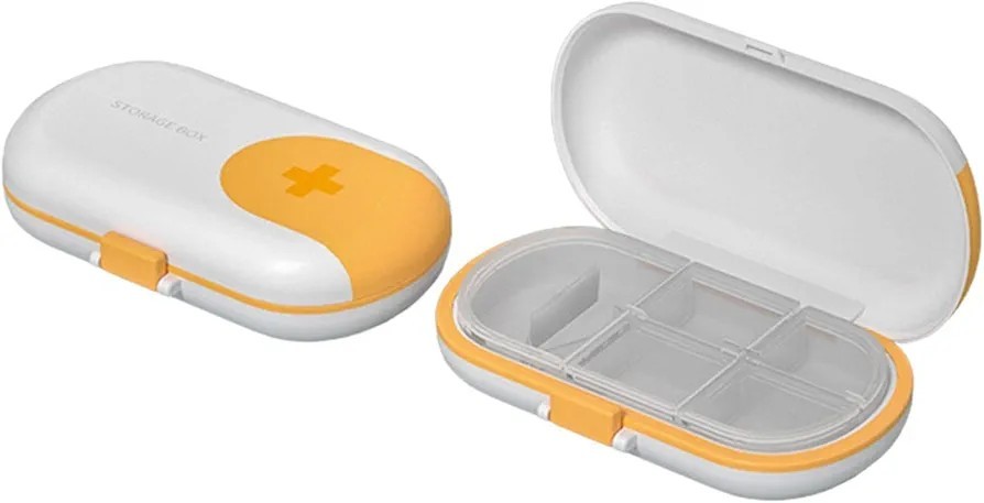 Tablettenbox mit 4 Fächern – Kompakte Pillendose für unterwegs