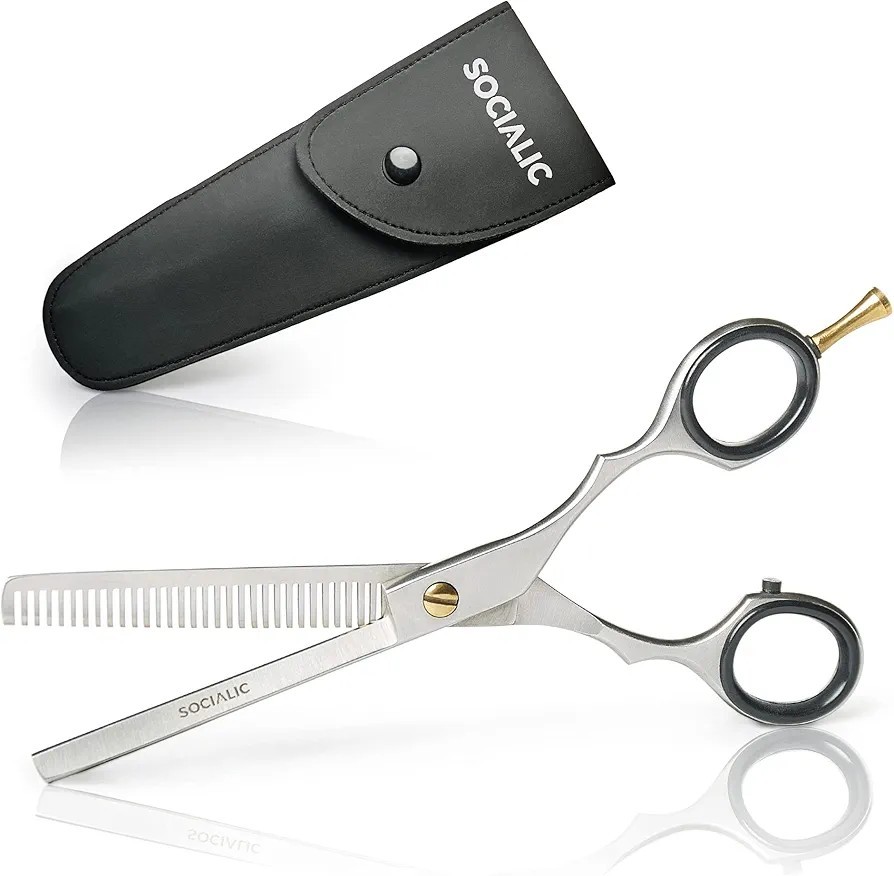 Effilierschere mit Etui – Ausdünnschere für professionelle Haarschnitte