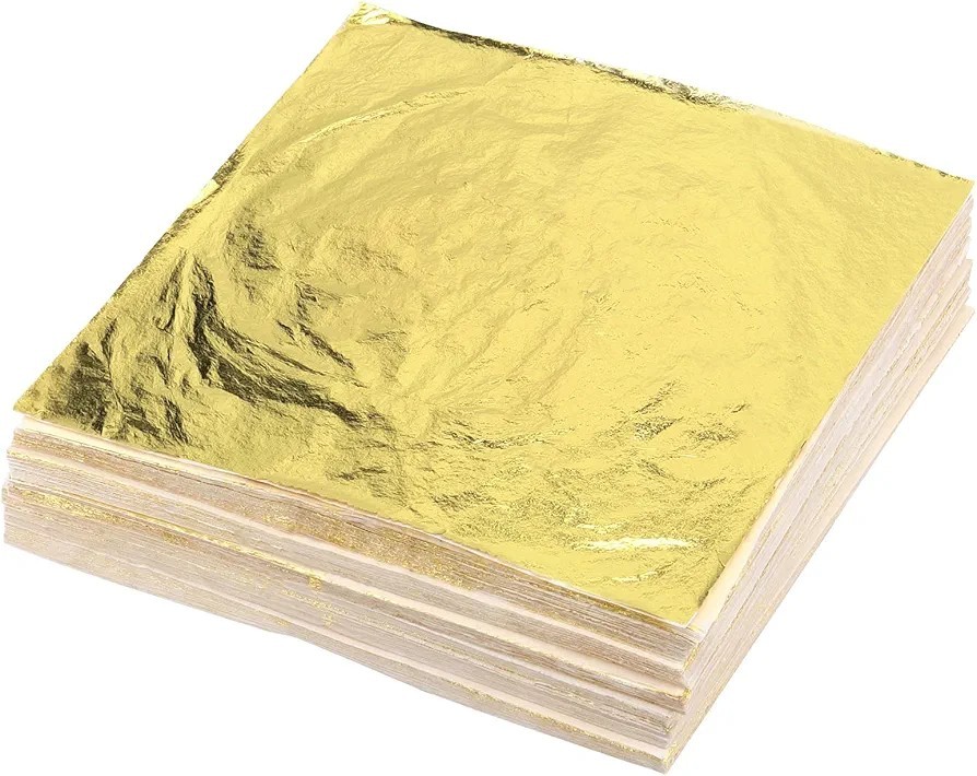 ca 50 Blatt Imitation Blattgold 14x14cm Goldblätter Blattgold Schlagmetall...