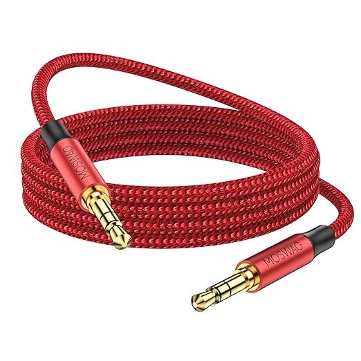 AUX Kabel 3,5 mm Klinke auf Klinke 1 m Audio Kabel Rot 2er Set