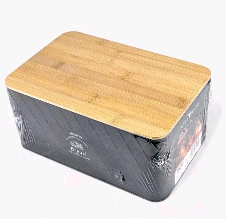 Grillmeister Brotbox aus Metall mit Bambusdeckel – Stilvolle Aufbewahrung für Brot