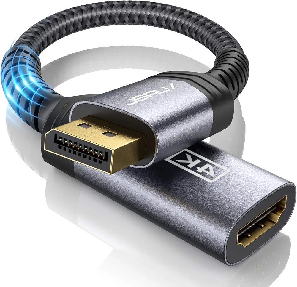 DisplayPort auf HDMI Adapter 4K – Vergoldete Anschlüsse für klare Bildqualität