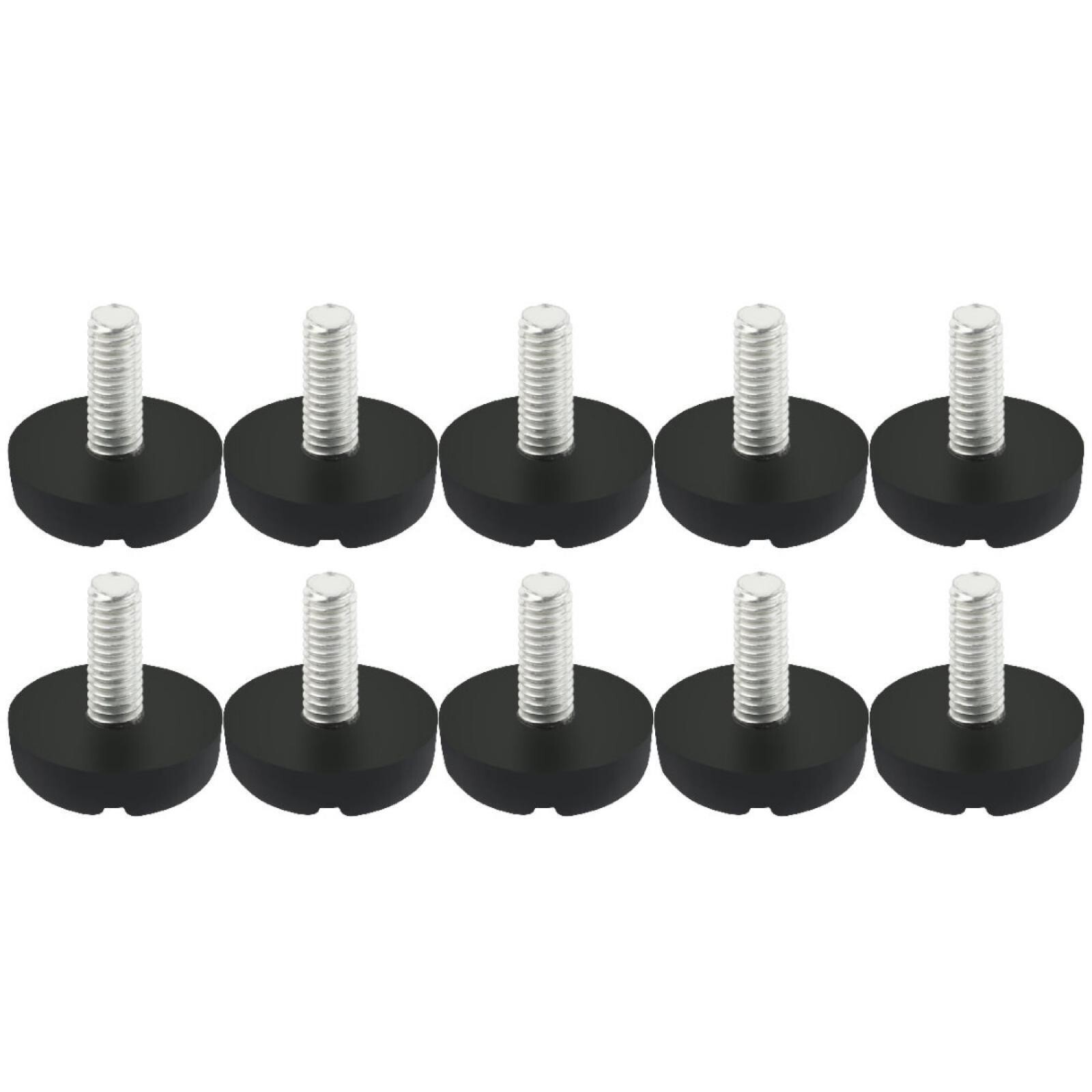 10Stk Nivellierfuß Nivellierfüße Möbelgleiter Möbelfüße Schraubfuß M6x25mm Ø22mm