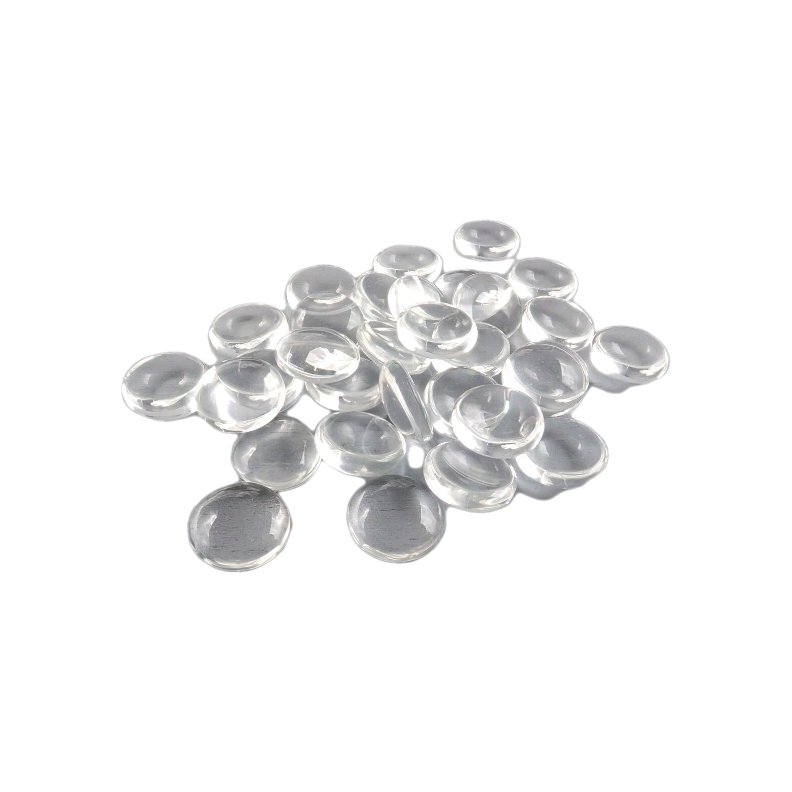 10mm Cabochon aus Glas rund klar 40 Stück SB 1078
