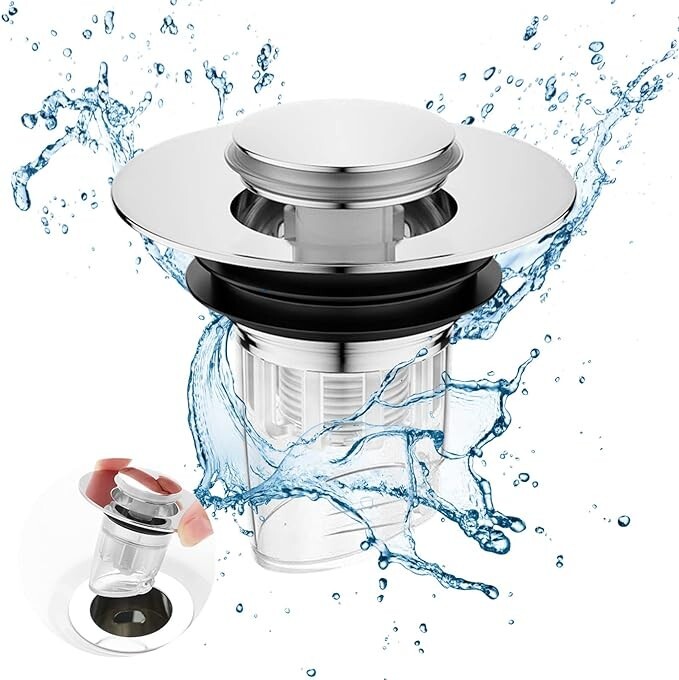 Abflussstopfen Waschbecken Universeller Pop Up Waschbeckenstöpsel 34~40mm Abflus