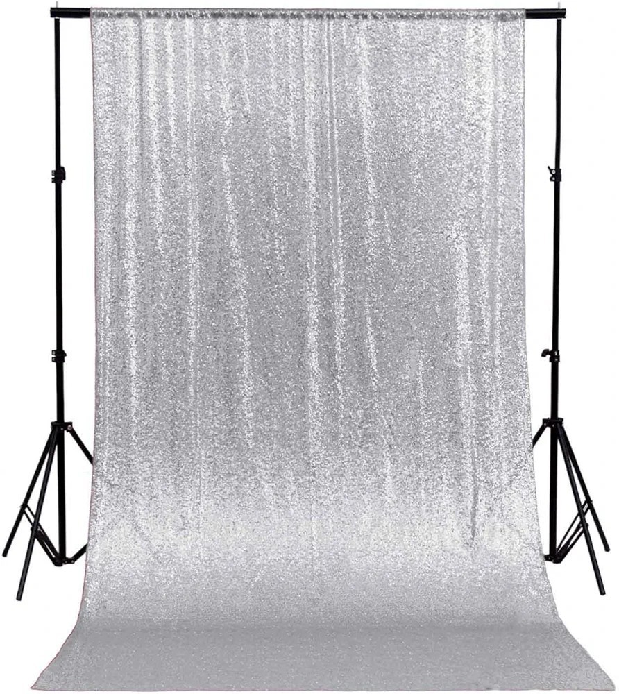 Fotowand Silber Pailletten Stoff Hintergrund Hintergrund Hochzeit...125x180 cm