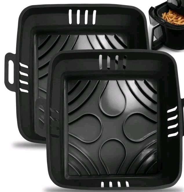 2PCS Air Fryer Silicone Silikonform 18cm Faltbare Heißluftfritteuse Eckig XXL...