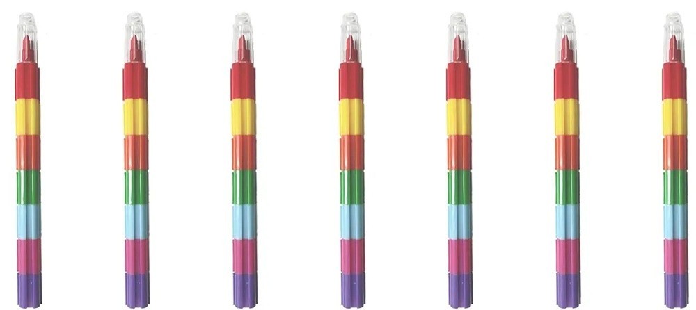 Stapelbare Wachsmalstifte 7er Set – Kreativer Malspaß für Kinder