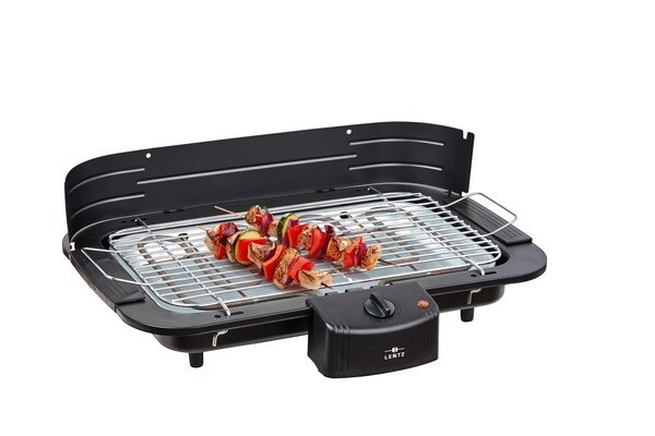 LENTZ Elektrogrill 2200W – BBQ Tischgrill für Balkon und Garten
