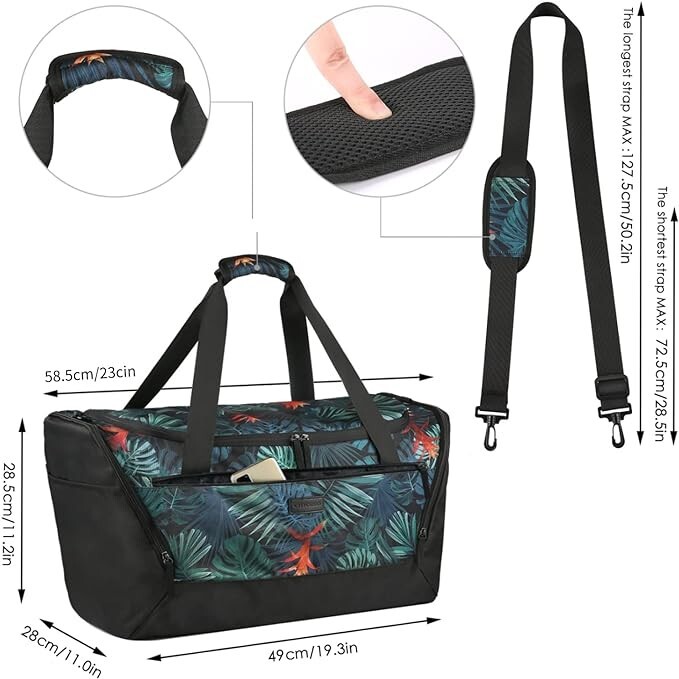 CHICECO Sporttasche Damen mit Schuhfach Reisetasche Weekender Fitness Tasche Blau Schwarz