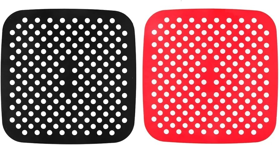 2 Stück Luftfritteuse-Matten, 19,1 cm, quadratisch, wiederverwendbar,...