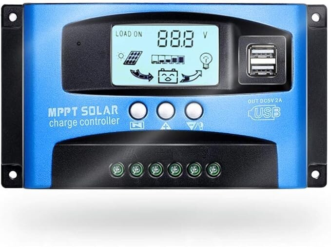 100A Solarladeregler 12V/24V Solarpanel-Batterie Laderegler mit LCD-Display und