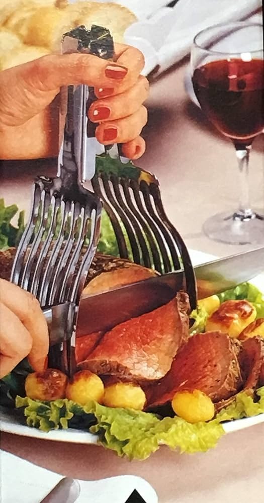 Bratenhalter mit Schneidehilfe für Braten, Schinken und Fleisch