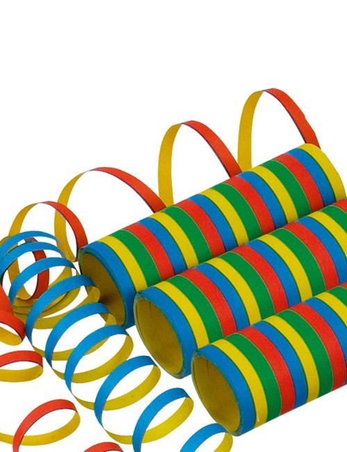 Bunte Luftschlangen im 6er Set für Fasching und Karneval