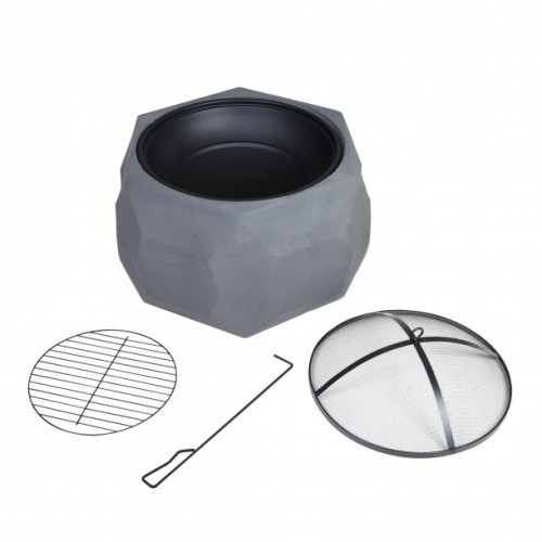 Feuerschale Diamant  60x36x60cm Ø ca. 44cm ca. 14kg inkl 18“-Schüssel anthrazit