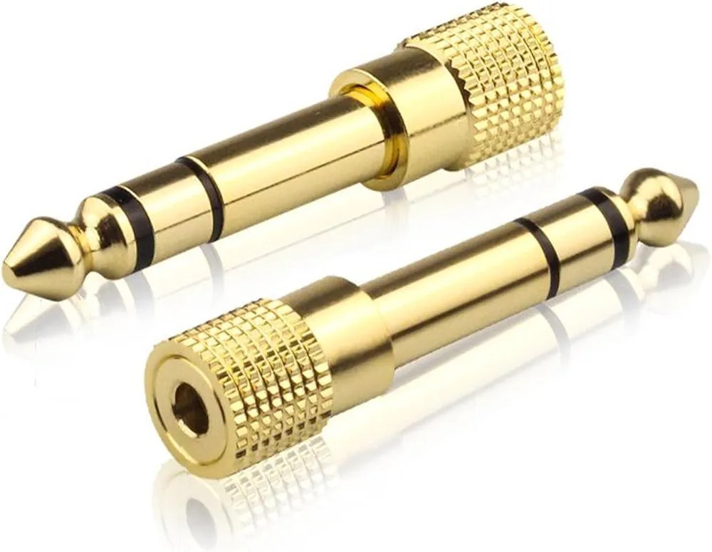 Audio Klinke Adapter 6,35mm Stecker auf 3,5mm Klinke Buchse 2 Stück