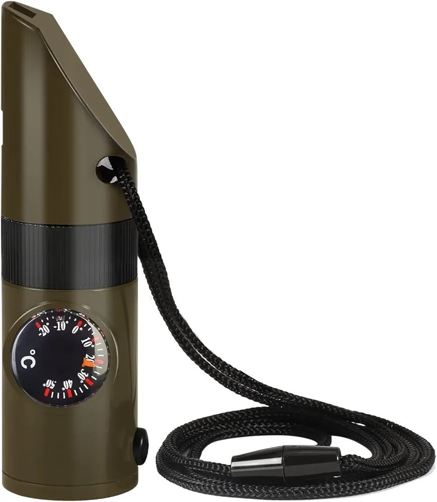 7in 1 Überlebenspfeife,Camping Survival Werkzeug Notfall Pfeife...