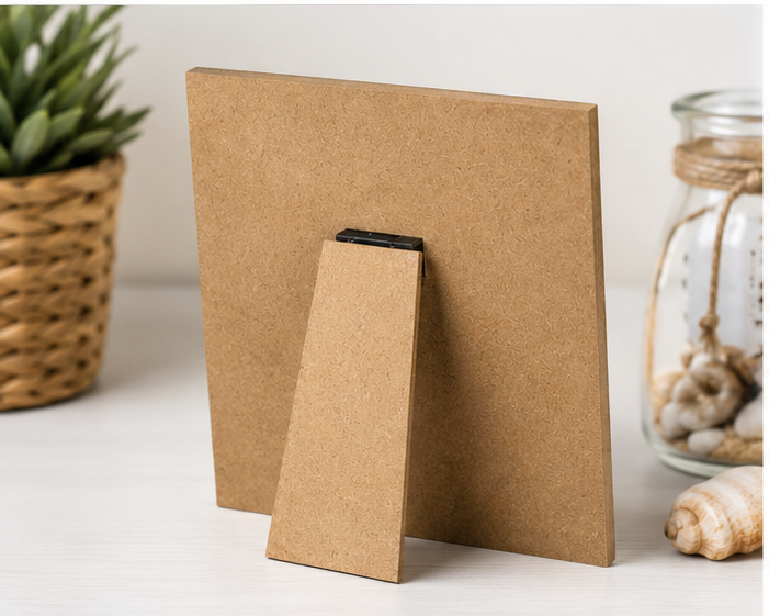 Holzbild Heimathafen 15 x 15 cm mit Anker – Maritime Deko zum Aufstellen