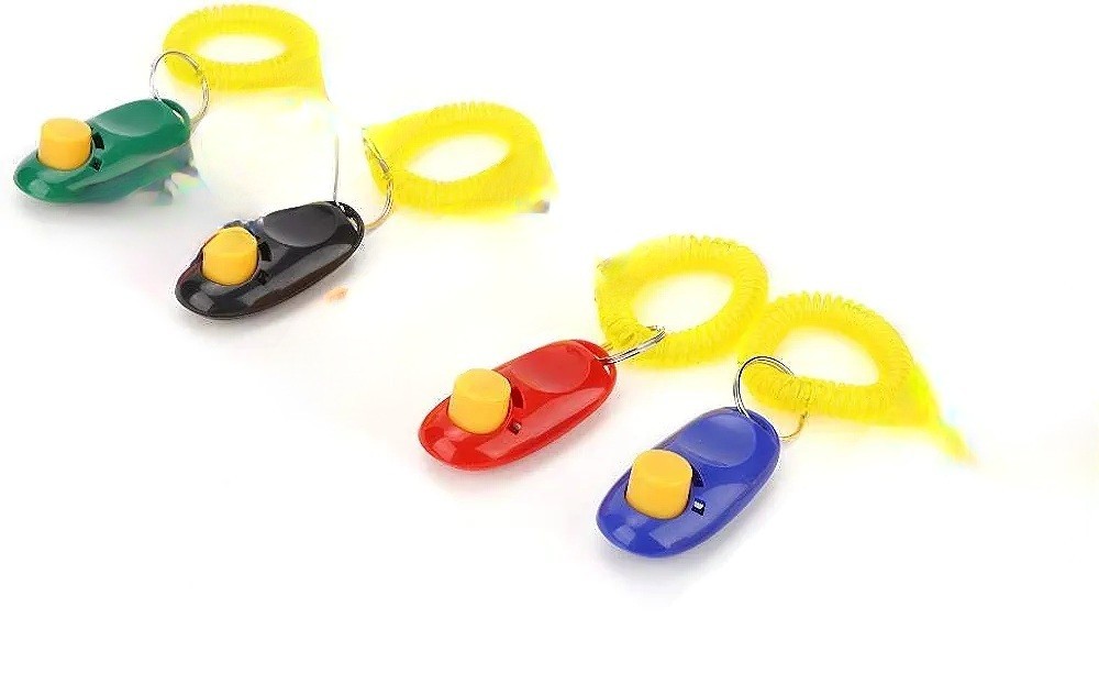 Hund Clicker,Trainings-Clicker mit Handschlaufe,Hundetraining Klicker,Finger 4x