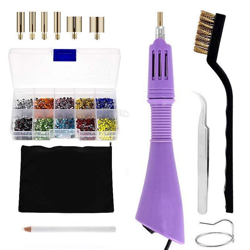 Hotfix Applikator With 7 Applicator Tips, Rhinestones Set Hotfix Applikator With