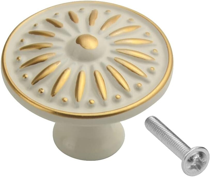 Kommodenknöpfe im Vintage-Stil, 3.6 cm Durchmesser, runde Blumengriffe