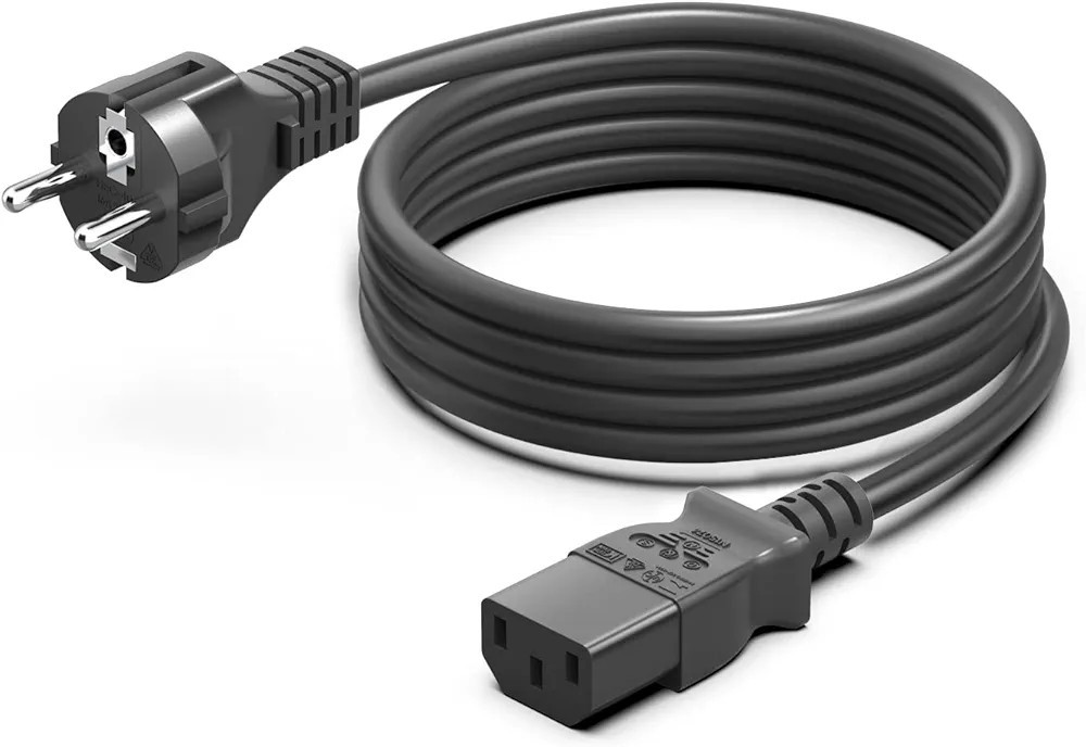 C13 Stromkabel 2 m – Passend für PC, Monitor und Drucker