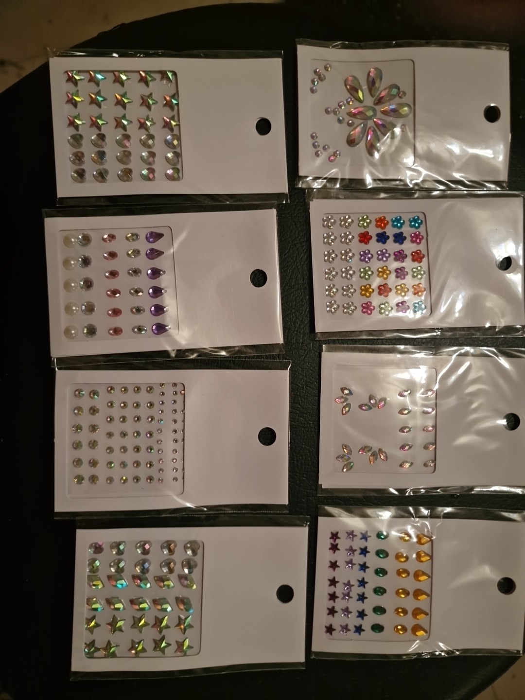 Gesichts Edelsteine, Selbstklebende Gesichts Juwelen Aufkleber...8 Blatt